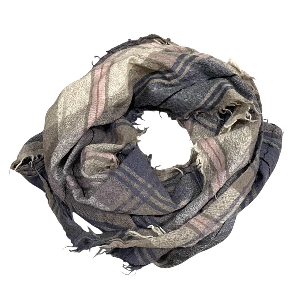 Wool Plaid Triangle Scarf Lightweight